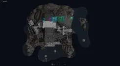 Ancient Radar on an island map in Delta Force: Hawk Ops at 50% zoom: player markers with nickname, distance and HP on the north side