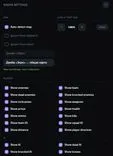 Ancient Radar settings for Delta Force: Hawk Ops: Map section with auto-detect, floor filters and Zero Dam picked, player toggles for armor, ammo, kills, team and squad ID