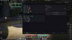 Xernel menu for Aion 2 on the ESP tab: players, NPCs, pets, resources, loot, projectiles and world objects, each with a colour, max distance 299 m