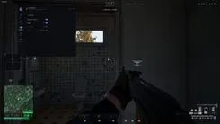 Misc tab in a bathroom interior: no recoil and radar switched on, FOV changer and zoom hack left off with the zoom bound to Mouse 5; the radar window sits at the upper left with player marks and their weapons