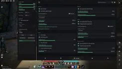 Xernel menu for Aion 2 on the Combat tab: auto rotation and auto battle on CapsLock, healer thresholds, auto approach 60 m, auto dodge and escape movement