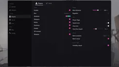UDP menu for Rust on the Players tab: corner box, skeleton, sleepers, name, distance, health and weapon, max distance 600 m, head circle, view line, mark enemies and visibility check