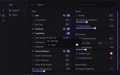 Interface of the COD cheat by Ancient — section 6