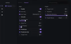 Interface of the Arc Raiders cheat by Ancient — section 1