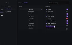 Interface of the Arc Raiders cheat by Ancient — section 4