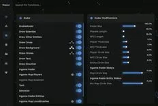 Interface of the Rust cheat by Mason Internal — section 9