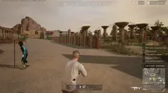 PUBG player in desert with, Ancient screen