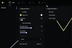 Interface of the Marvel Rivals cheat by Ancient — Section number 1