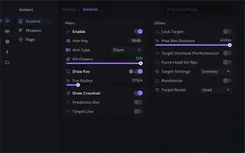 Interface of the Rust cheat by Ancient — Section number 1