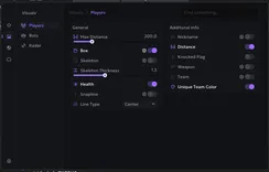 Interface of the Delta Force cheat by Ancient — Section number 2