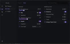 Interface of the Delta Force cheat by Ancient — Section number 3