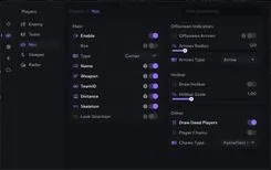 Interface of the Rust cheat by Ancient — Section number 6