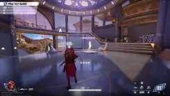 Marvel Rivals gameplay with the Unnamed cheat - player in training zone with the enabled cheat functions