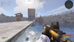 Rust gameplay with the Ancient cheat — staying on base with cheat modules enabled