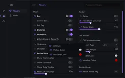 Interface of the Call of Duty: Warzone cheat by Ancient — Section number 12