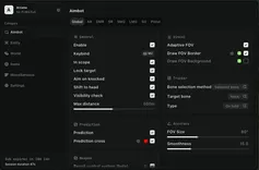 Interface of the PUBG: Battlegrounds cheat by Arcane Full