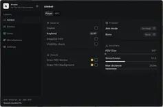Interface of the The First Descendant cheat by Arcane