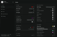 Interface of the PUBG: Battlegrounds cheat by Arcane Lite