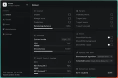 Interface of the Apex Legends cheat by Arcane