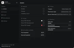 Interface of the ARC Raiders cheat by Arcane