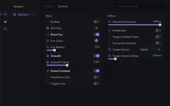 Interface of the Call of Duty: Warzone cheat by Ancient — Section number 1