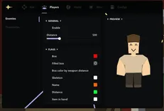 Interface of the Unturned cheat by Ancient — Section number 2