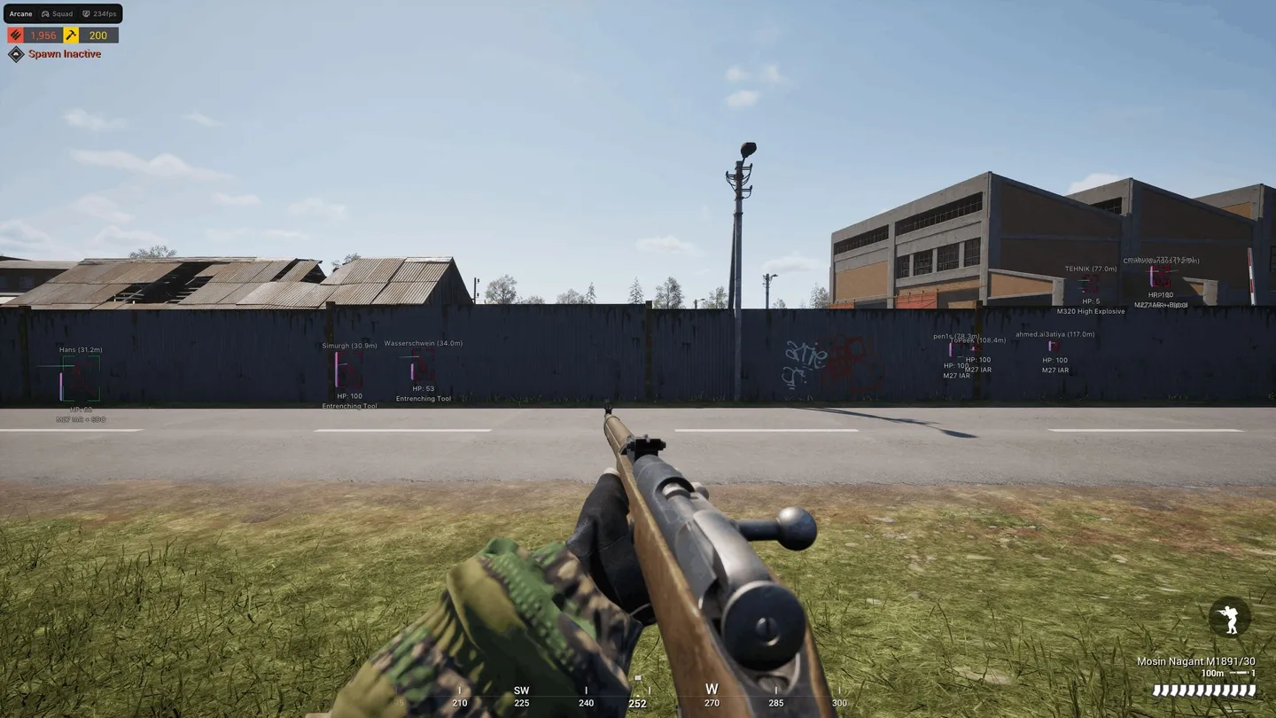 Squad gameplay with the Arcane cheat — screenshot 1