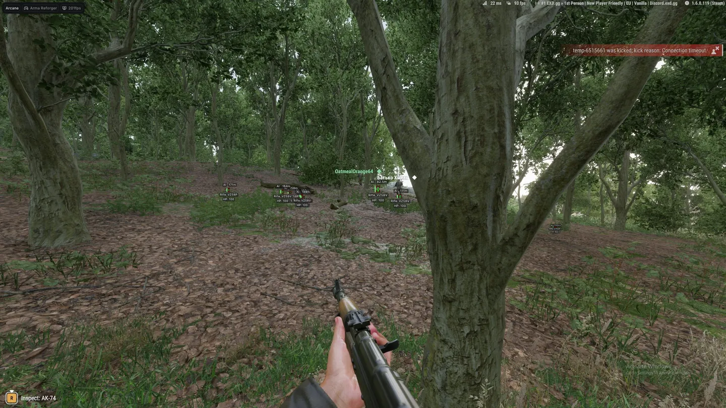 Arma Reforger gameplay with the Arcane cheat — screenshot 1