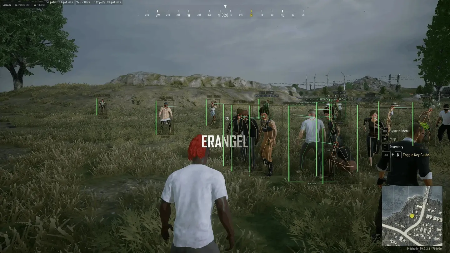 PUBG: Battlegrounds gameplay with the Arcane Lite cheat — screenshot 1