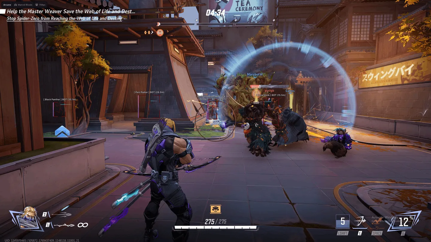 Marvel Rivals gameplay with the Arcane cheat — screenshot 1