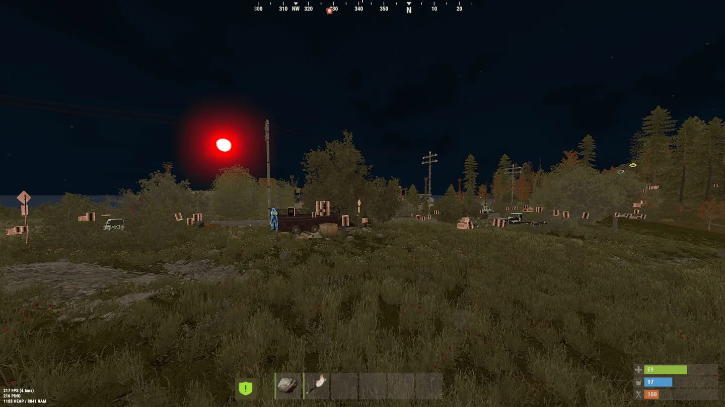 Rust gameplay with the SMG Chams++ cheat — screenshot 1