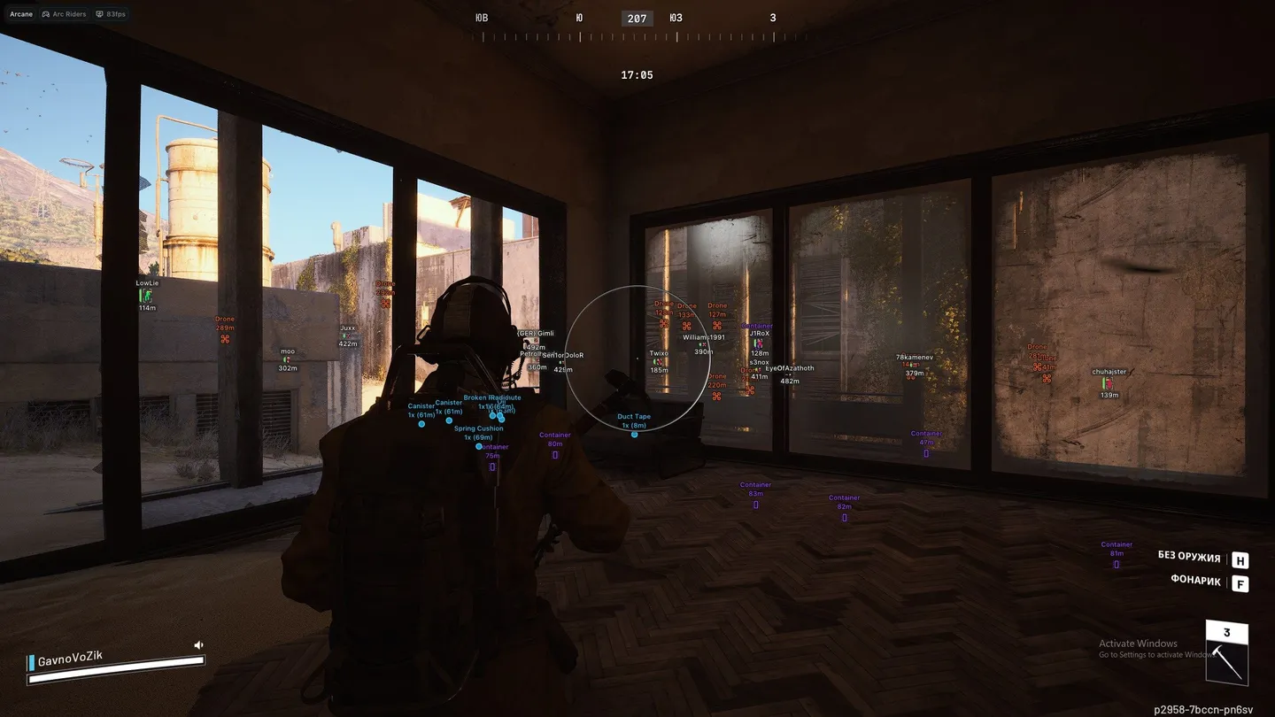 ARC Raiders gameplay with the Arcane cheat — screenshot 6