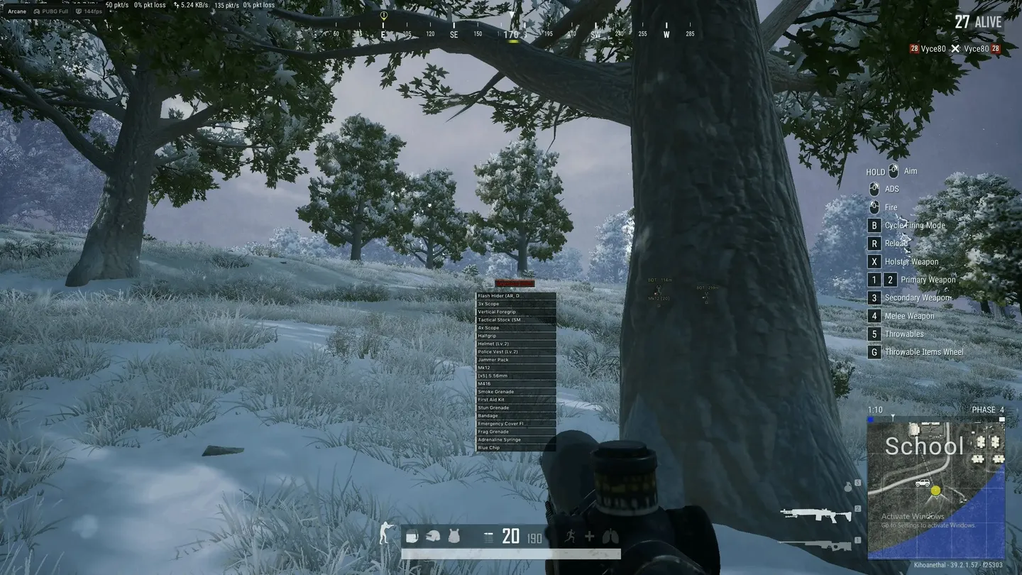 PUBG: Battlegrounds gameplay with the Arcane Lite cheat — screenshot 8