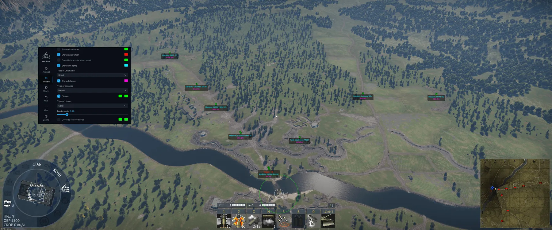 War Thunder gameplay with the Mason Internal cheat — screenshot 2