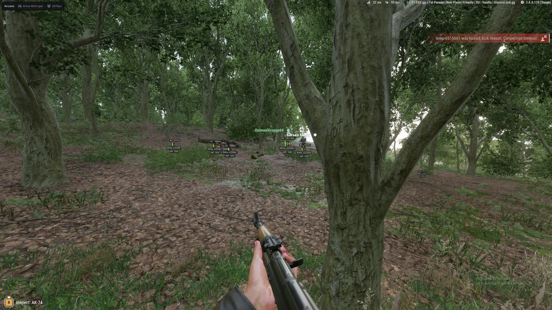 Arma Reforger gameplay with the Arcane cheat — screenshot 1