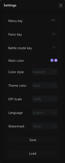 Interface of the Escape From Tarkov cheat by Medusa Lite — section 11