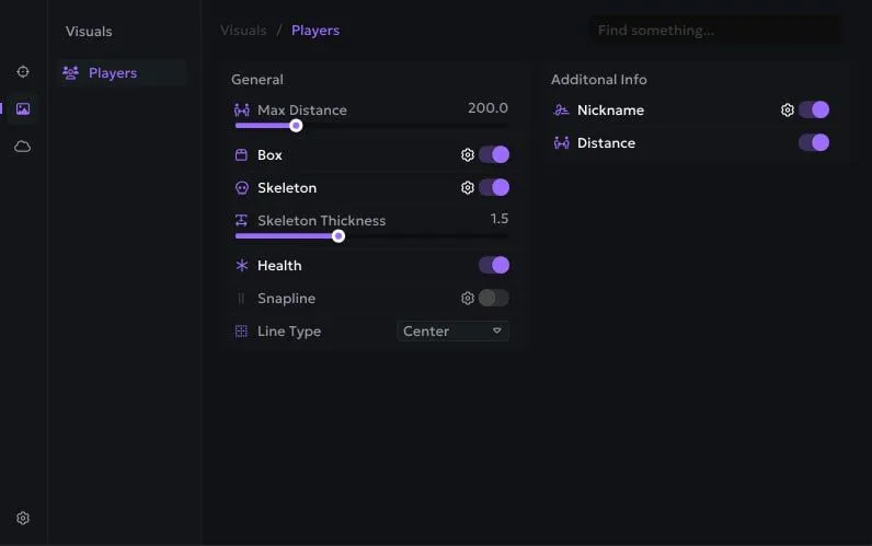 Interface of the Battlefield 6 cheat by Ancient — Section number 2